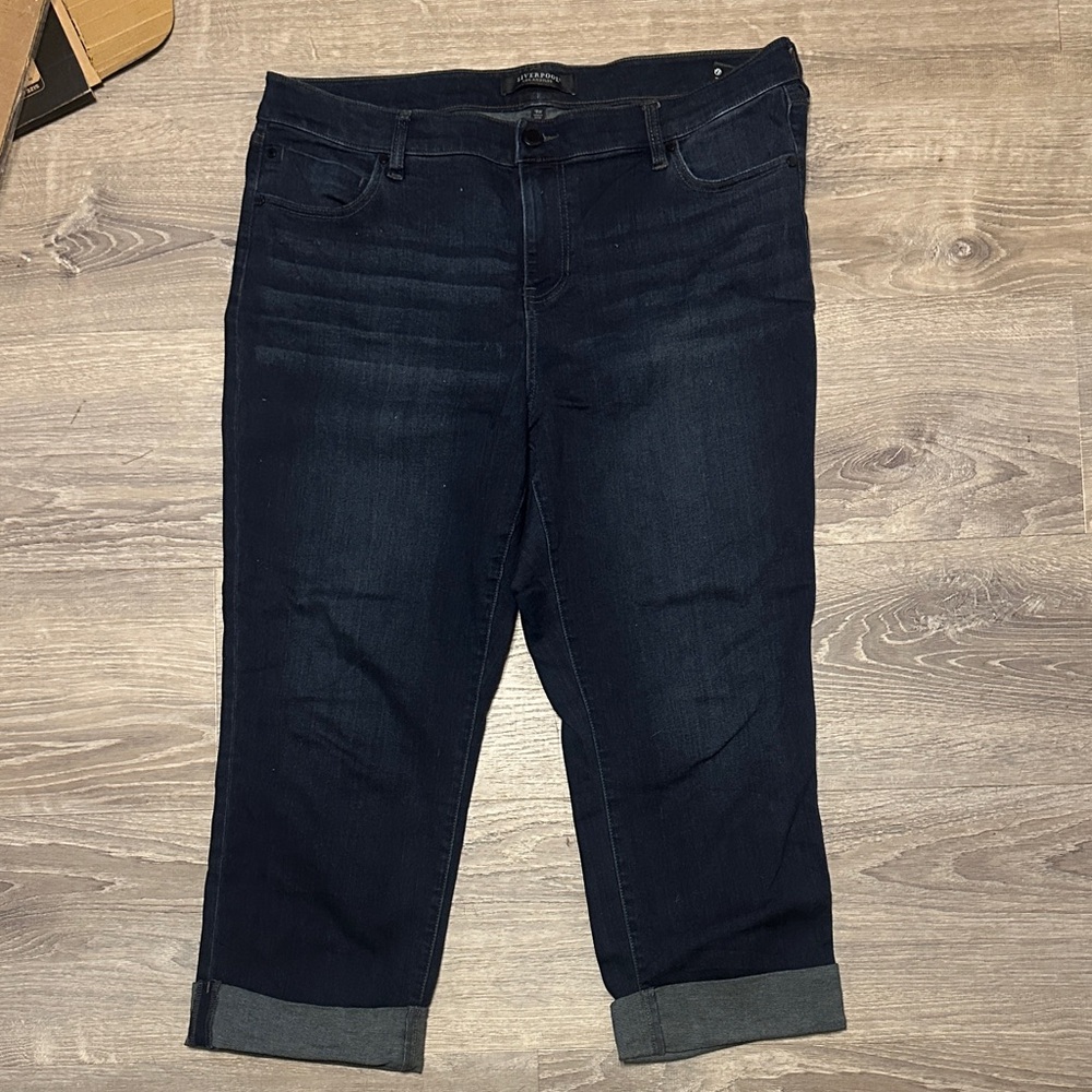 Liverpool Women's Deep Indigo Cropped Jeans